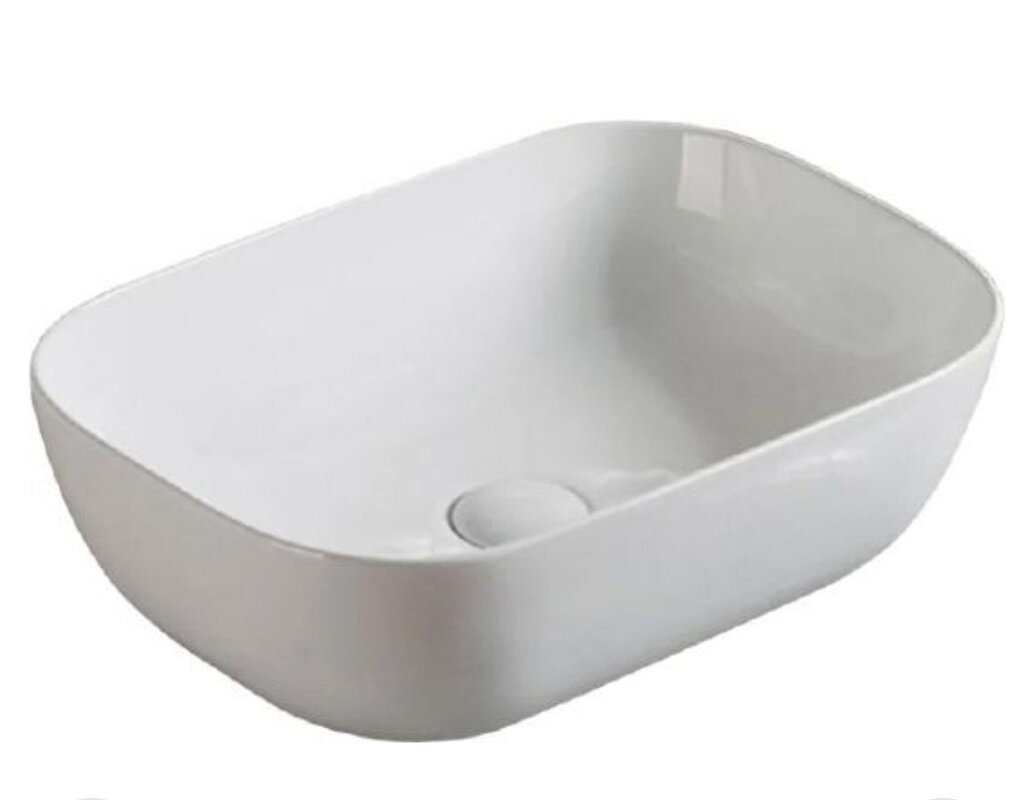 Изображение товара Раковина накладная SantiLine 48,5х39,5 см белая SL-1105 из фаянса