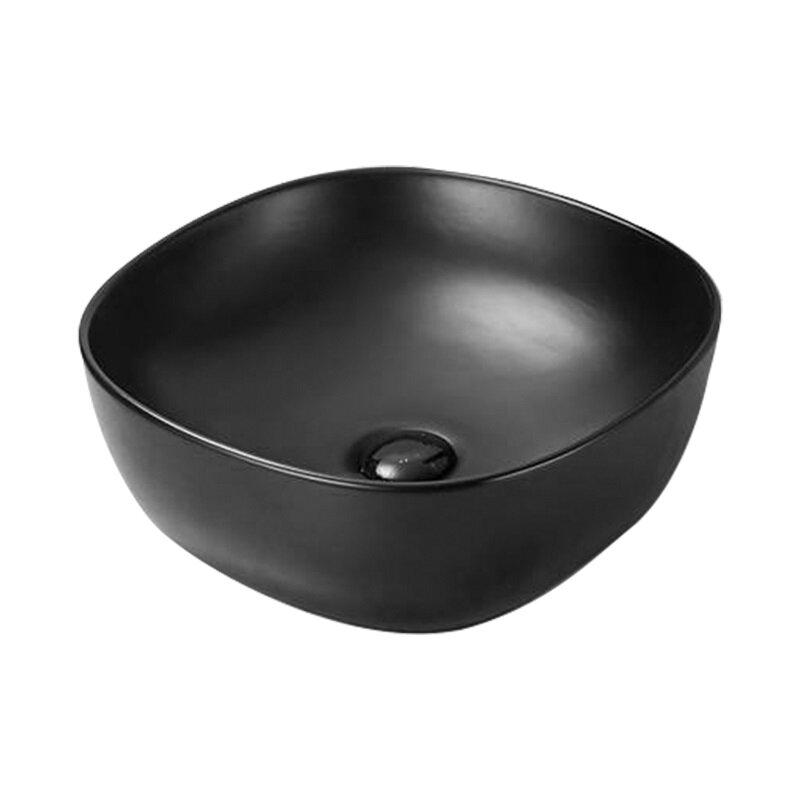 Изображение товара Раковина SantiLine накладная квадратная 41х41 см черный матовый SL-1106MB