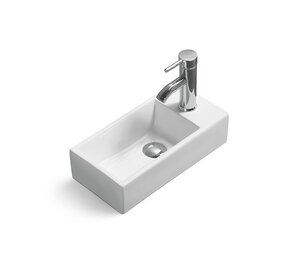 Изображение товара Раковина SantiLine SL-2009L накладная белая 40,5х20,5 см без перелива