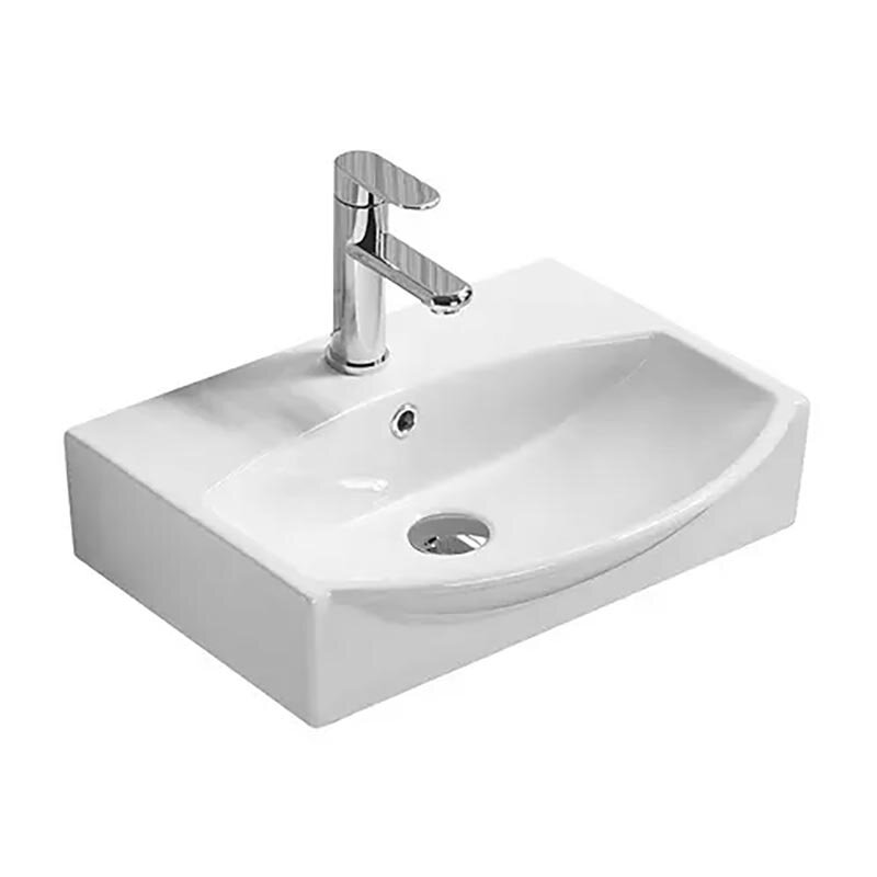 Изображение товара Раковина накладная SantiLine 50x40 см белая, дизайнерская, с переливом Изображение товара Раковина накладная SantiLine 50x40 см белая, дизайнерская, с переливом