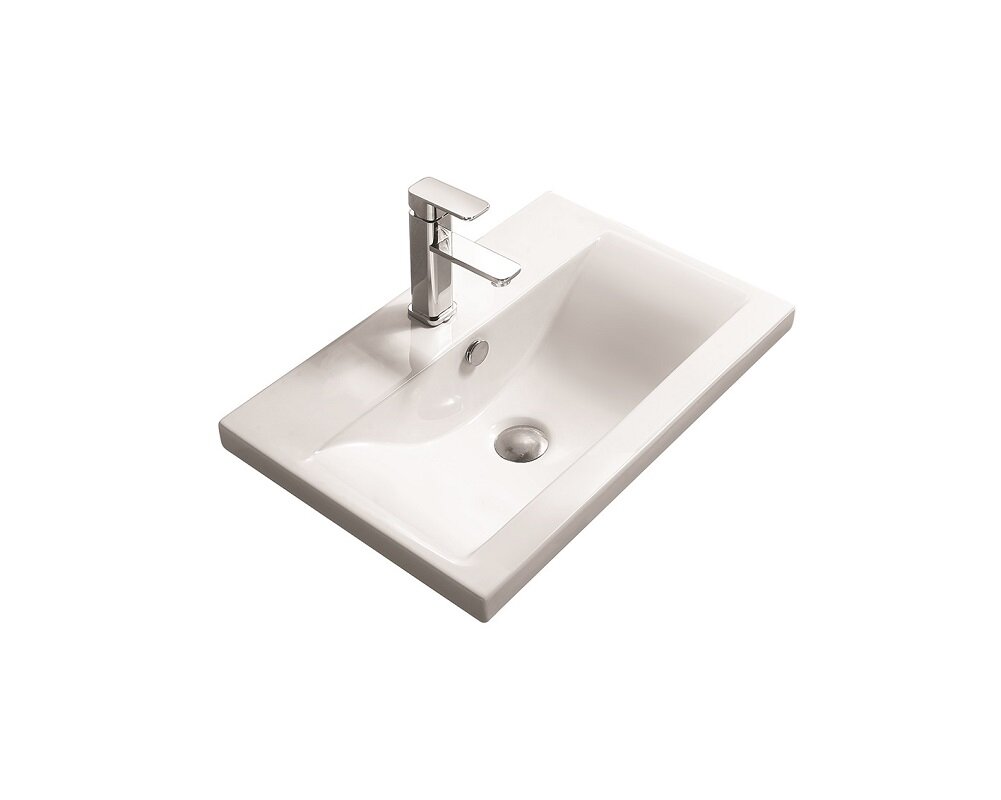 Изображение товара Раковина SantiLine SL-2101 60 см белая прямоугольная для ванной комнаты