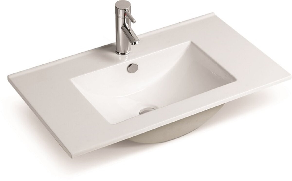 Изображение товара Раковина SantiLine SL-2102 100x46 см из белого фаянса для ванной комнаты