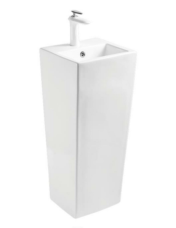 Изображение товара Напольная раковина SantiLine SL-4010 из фаянса белая 34,5х33 см