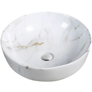 Изображение товара Раковина SantiLine SL-7021 накладная 41,5х41,5 см светло-серый мрамор