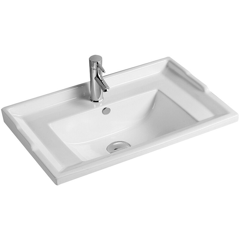 Изображение товара Раковина SantiLine SL-2112(60) врезная с переливом из фаянса 60x46 см