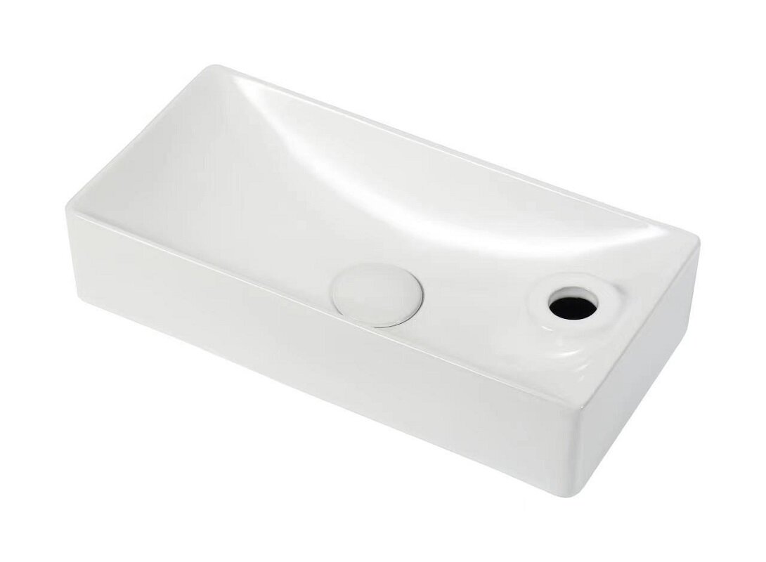 Изображение товара Раковина накладная SantiLine 43,5x21 см прямоугольная белая фаянс