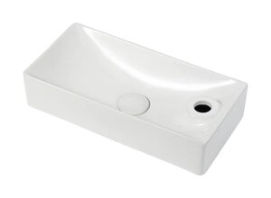 Изображение товара Раковина накладная SantiLine 43,5x21 см прямоугольная белая фаянс