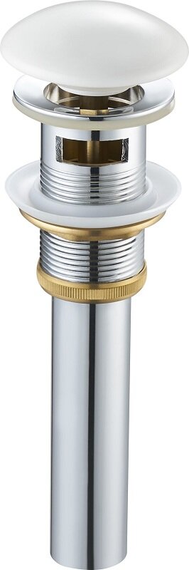 Изображение товара Донный клапан SantiLine SL-101 с переливом белый латунь керамика