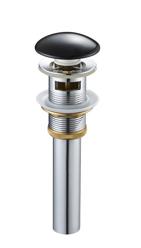 Изображение товара Донный клапан SantiLine SL-103 с переливом черного цвета