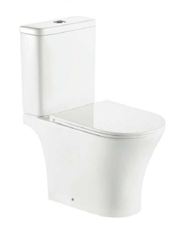 Изображение товара Унитаз-компакт безободковый SantiLine SL-5010 с сиденьем микролифт, горизонтальный выпуск