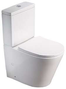 Изображение товара Безободковый напольный унитаз SantiLine, сиденье микролифт, цвет белый, SL-5014