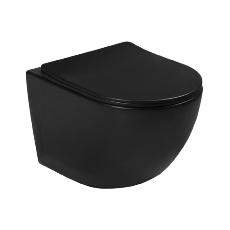 Изображение товара Унитаз подвесной SantiLine SL-5002MB с сиденьем микролифт, черный матовый