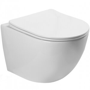 Изображение товара Безободковый подвесной унитаз SantiLine SL-5005 с сиденьем микролифт белый