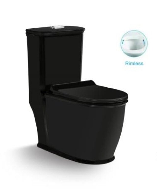 Изображение товара Унитаз-моноблок SantiLine SL-5019МB безободковый черный матовый