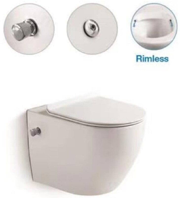 Изображение товара Безободковый подвесной унитаз SantiLine SL-5002SM-BD с функцией биде