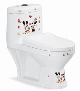 Изображение товара Унитаз-моноблок SantiLine, детский, сиденье микролифт, цвет белый с рисунком, SL-5015