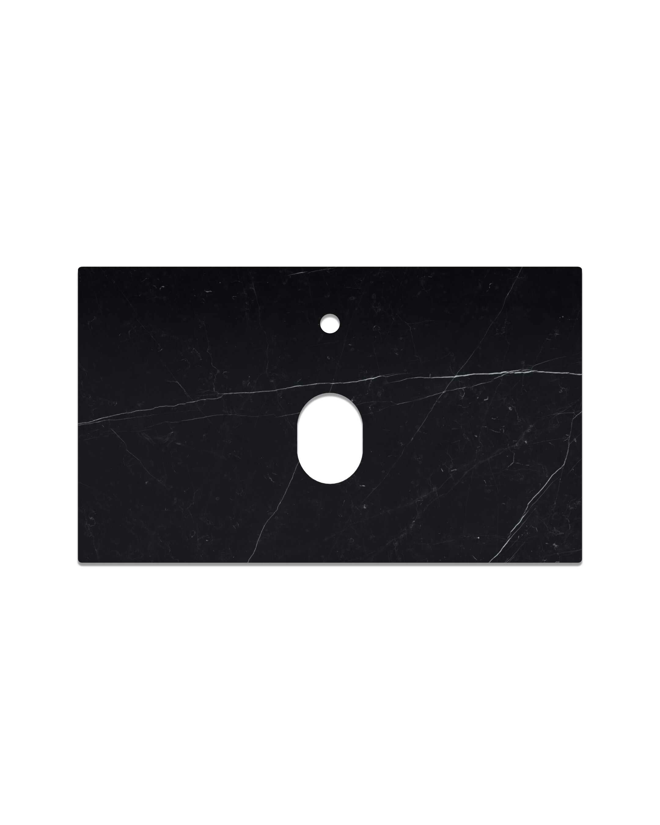 Изображение товара Столешница La Fenice Granite Black Olive Light Lappato Terra 80 см, черный мрамор
