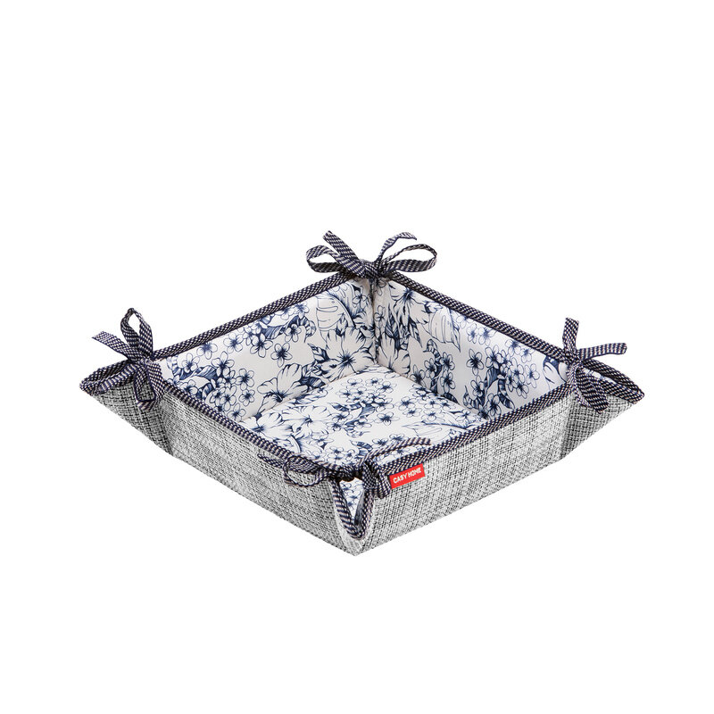 Изображение товара Хлебница Casy Home в стиле Сканди 20х20х7 см серый белый рисунок