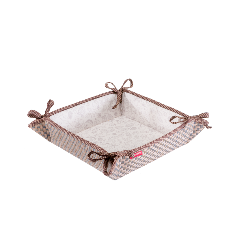 Изображение товара Стильная хлебница Casy Home из ткани с рисунком 20x20x7 см