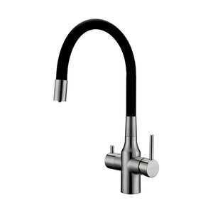 Изображение товара Смеситель Paulmark Salix Sa213419-BS для кухонной мойки, под фильтр, с гибким изливом, брашированная сталь