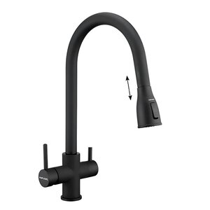 Изображение товара Смеситель Paulmark Lange La214212-AN для кухонной мойки, под фильтр, с выдвижным изливом, антрацит