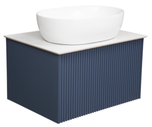 Изображение товара Тумба под раковину La Fenice Terra Blu Grigio 60 см, подвесная, под накладную раковину, синий матовый, FNC-01-TER-BG-60