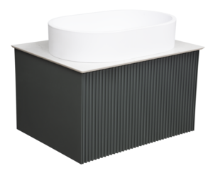 Изображение товара Тумба под раковину La Fenice Terra Grigio 60 см подвесная серо-зеленая матовая
