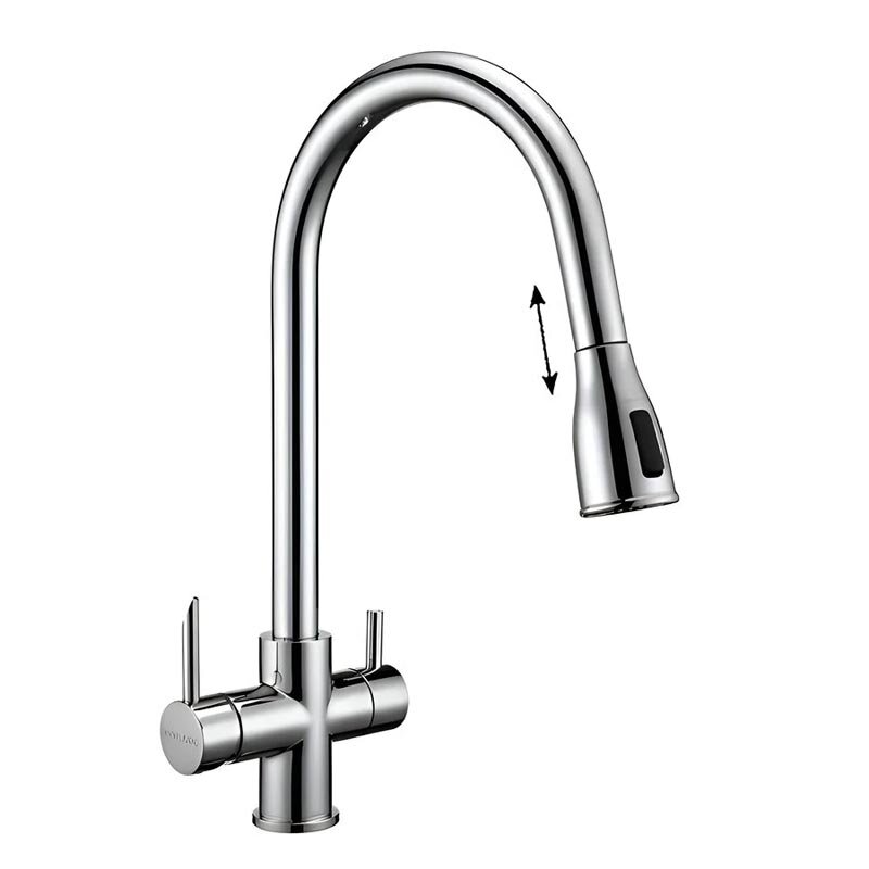 Изображение товара Смеситель Paulmark Lange La214212-CR для кухонной мойки с выдвижным изливом