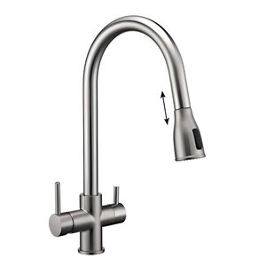 Изображение товара Кухонный смеситель Paulmark Lange La214212-BS с выдвижным изливом брашированная сталь Германия