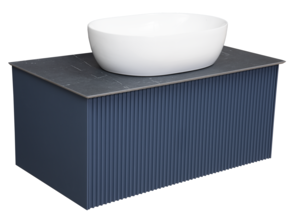 Изображение товара Тумба под раковину La Fenice Terra Blu Grigio 80 см подвесная синий матовый