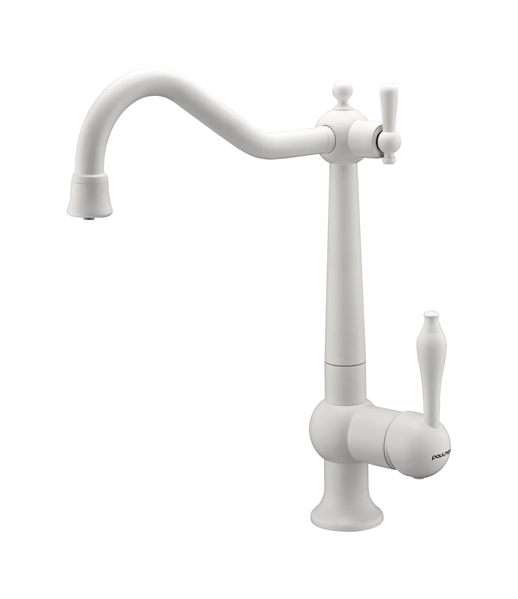 Изображение товара Смеситель Paulmark Retro Re213226-431 для кухонной мойки, белый матовый