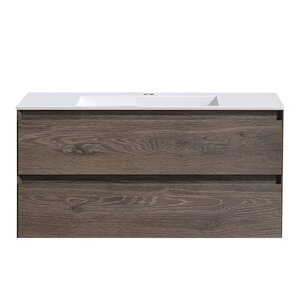 Изображение товара Тумба под раковину Vincea Luka 100 см, подвесная, темный дуб R.Oak, VMC-2L100RO