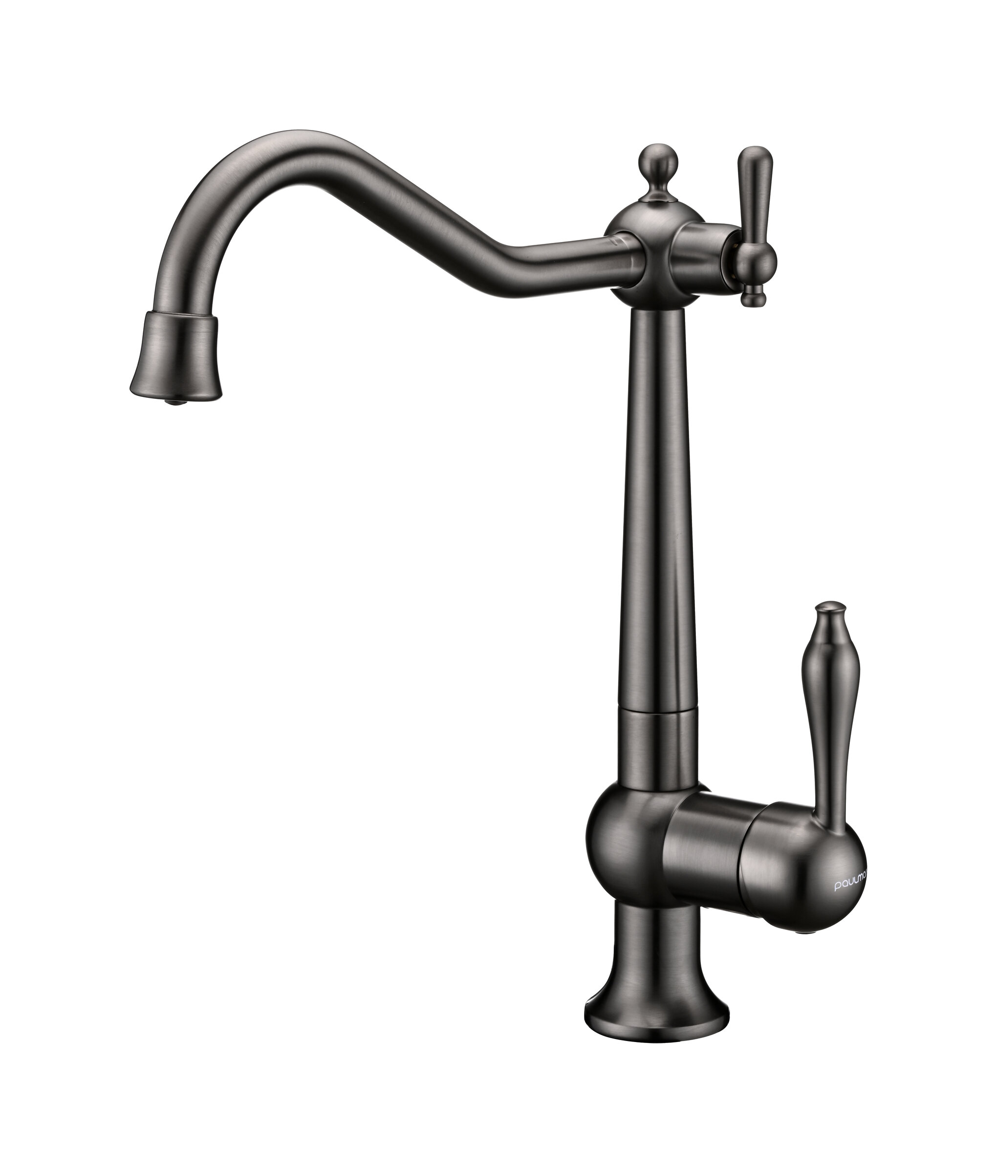 Изображение товара Смеситель Paulmark Retro Re213226-GM для кухонной мойки с подключением фильтра вороненая сталь