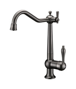 Изображение товара Смеситель Paulmark Retro Re213226-GM для кухонной мойки с подключением фильтра вороненая сталь