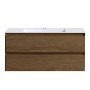 Изображение товара Тумба под раковину Vincea Luka 100 см, подвесная, дуб табак T.Oak, VMC-2L100TO