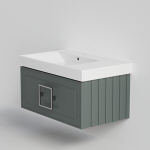 Изображение товара Тумба под раковину La Fenice Cubo Grigio 80 см, подвесная, под встраиваимую раковину, серо-зеленый матовый, FNC-01-CUB-G-80