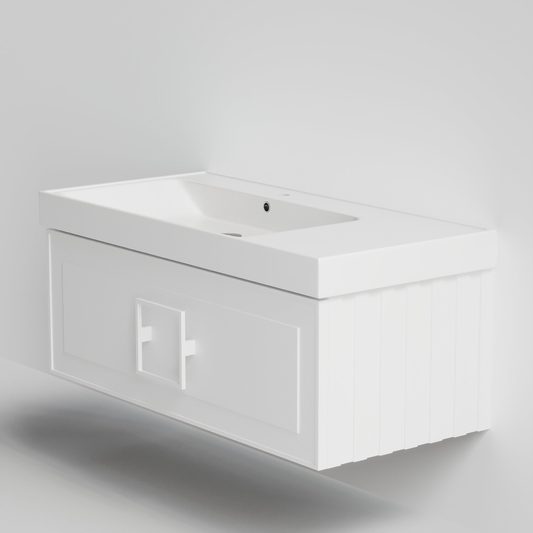 Изображение товара Тумба под раковину La Fenice Cubo Bianca 100 см, подвесная, под встраиваемую раковину, белый матовый, FNC-01-CUB-B-100