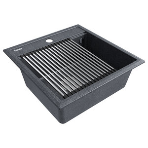 Изображение товара Мойка кухонная Paulmark Stepia-500 PM115051-DG, 50 х 51 см, кварцевая, графит