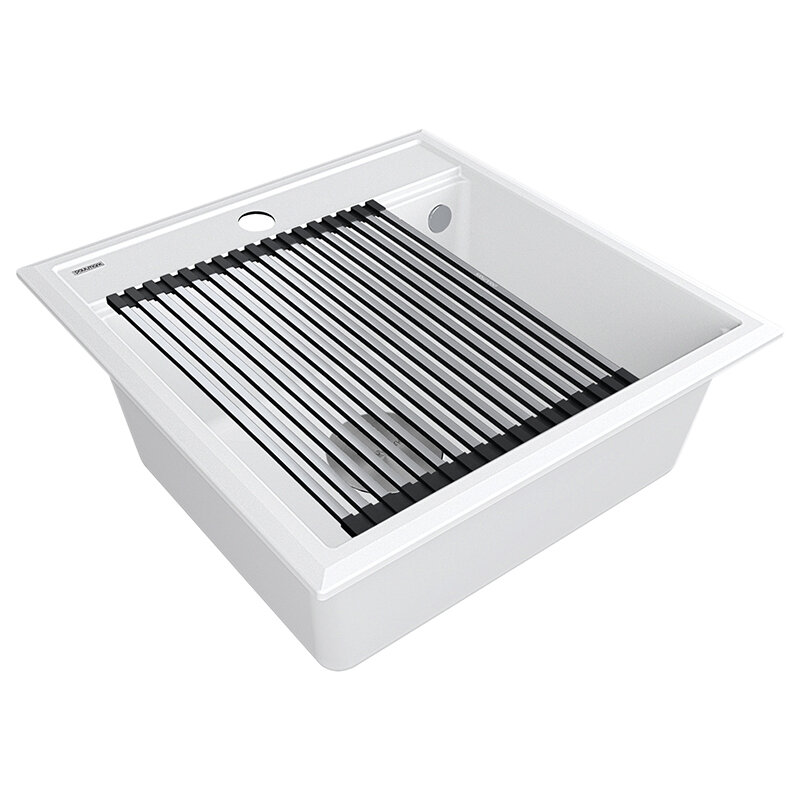 Изображение товара Мойка кухонная Paulmark Stepia-500 PM115051-WH, 50 х 51 см, кварцевая, белая