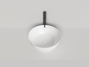 Изображение товара Раковина накладная Salini Alda 02, 1102110G, 42,5 х 42,5 х 15,5 см, из искусственного камня S-Sense, белый глянцевый