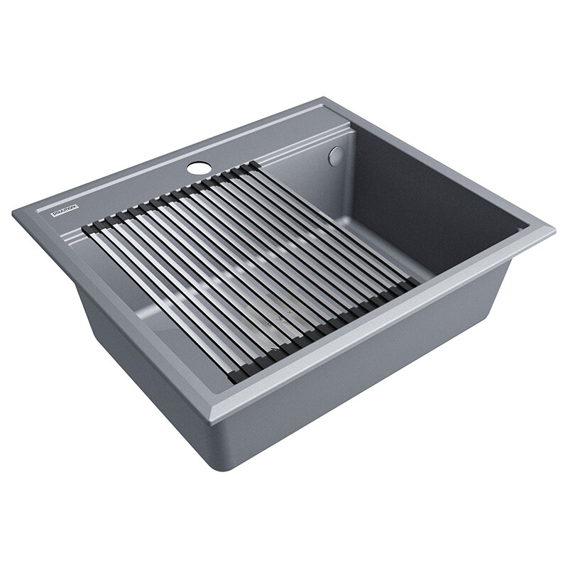 Изображение товара Paulmark Stepia-590 PM115951-GRM - кварцевая мойка 59x51 см, серый металлик