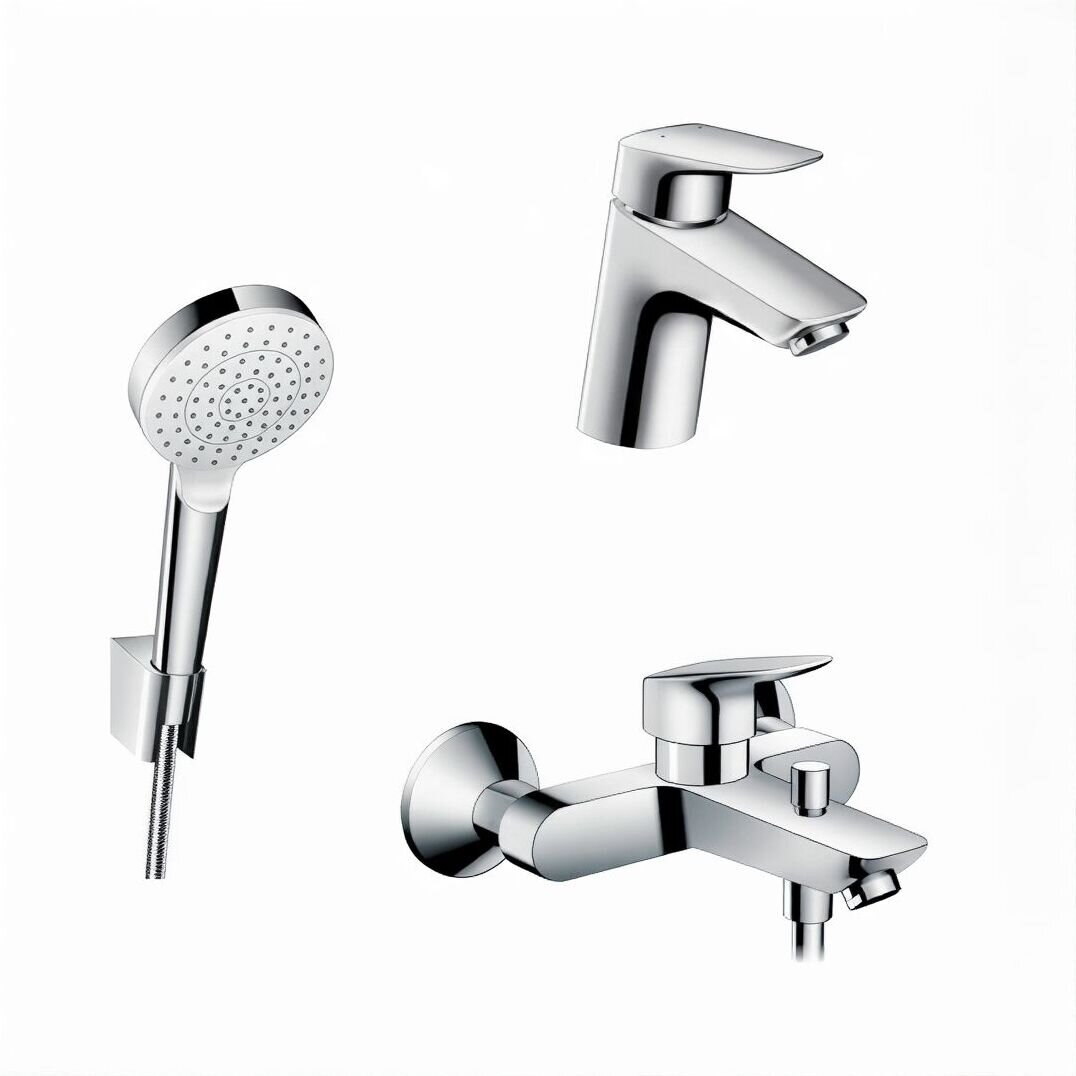 Изображение товара Душевой комплект Hansgrohe, хром, 71400000/71070000/26690400 Изображение товара Душевой комплект Hansgrohe, хром, 71400000/71070000/26690400