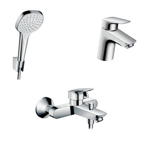 Изображение товара Душевой комплект Hansgrohe, хром, 71400000/71070000/26412400
