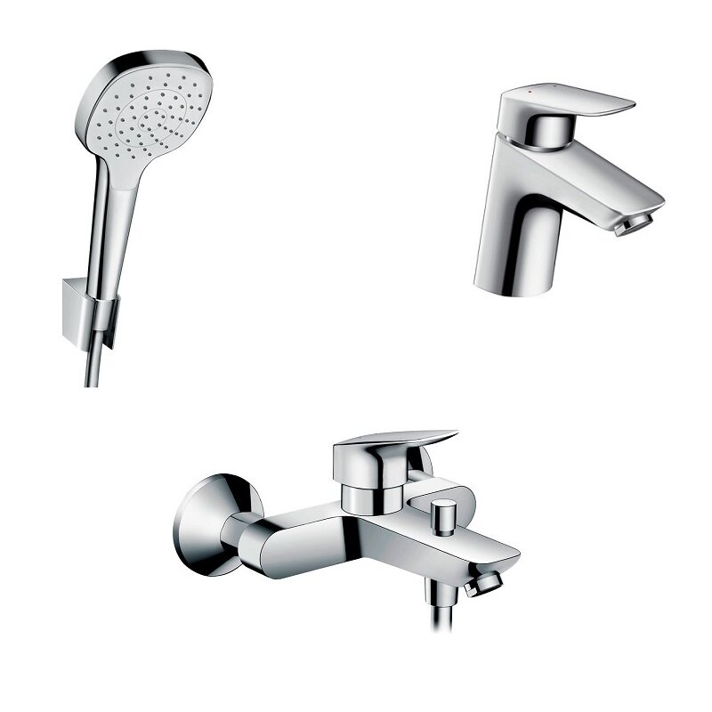 Изображение товара Душевой комплект Hansgrohe, хром, 71400000/71070000/26412400 Изображение товара Душевой комплект Hansgrohe, хром, 71400000/71070000/26412400
