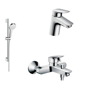 Изображение товара Душевой комплект Hansgrohe, хром, 71400000/71070000/26574400