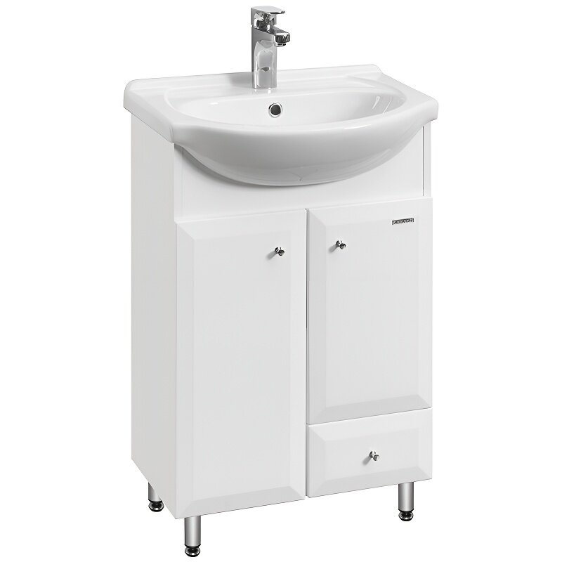 Изображение товара Тумба под раковину Акватон Джимми 57 см с регулируемыми ножками белая напольная модель