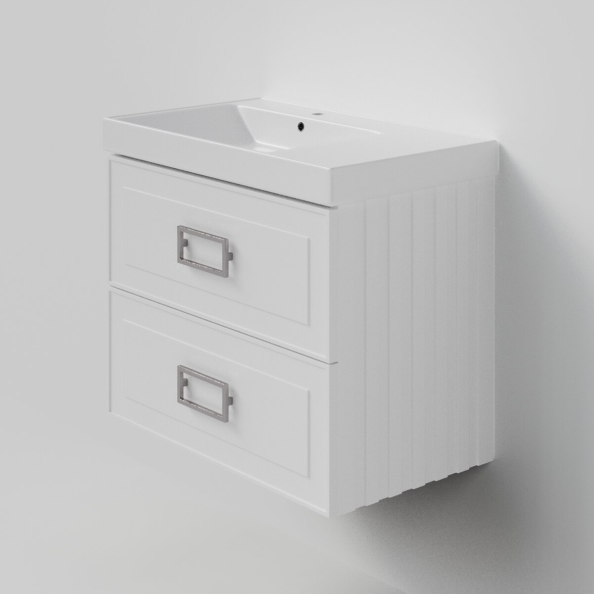 Изображение товара Тумба под раковину La Fenice Cubo Bianca Twin 80 см подвесная белый матовый