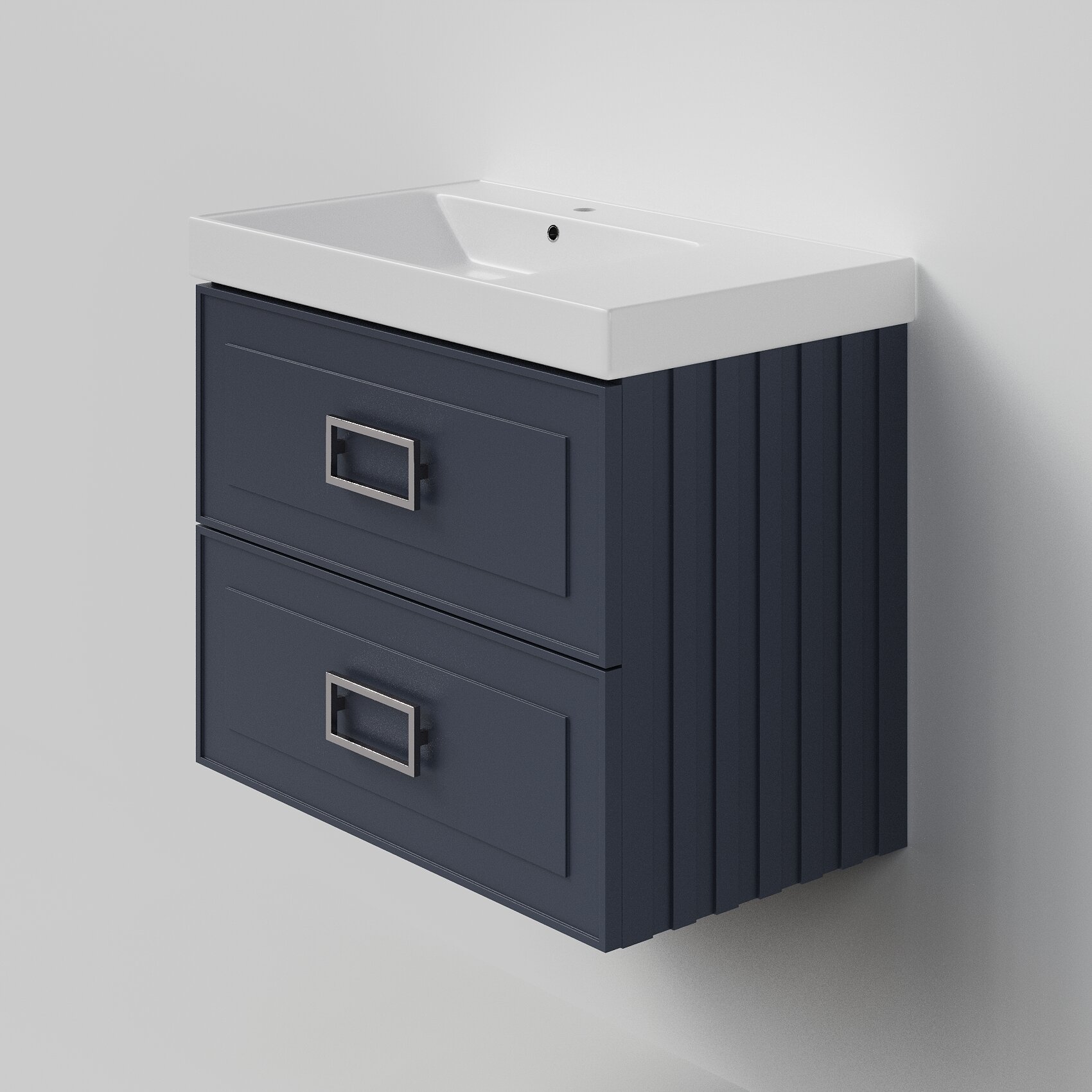 Изображение товара Тумба под раковину La Fenice Cubo Blu Grigio Twin 80 см подвесная синий матовый Изображение товара Тумба под раковину La Fenice Cubo Blu Grigio Twin 80 см подвесная синий матовый
