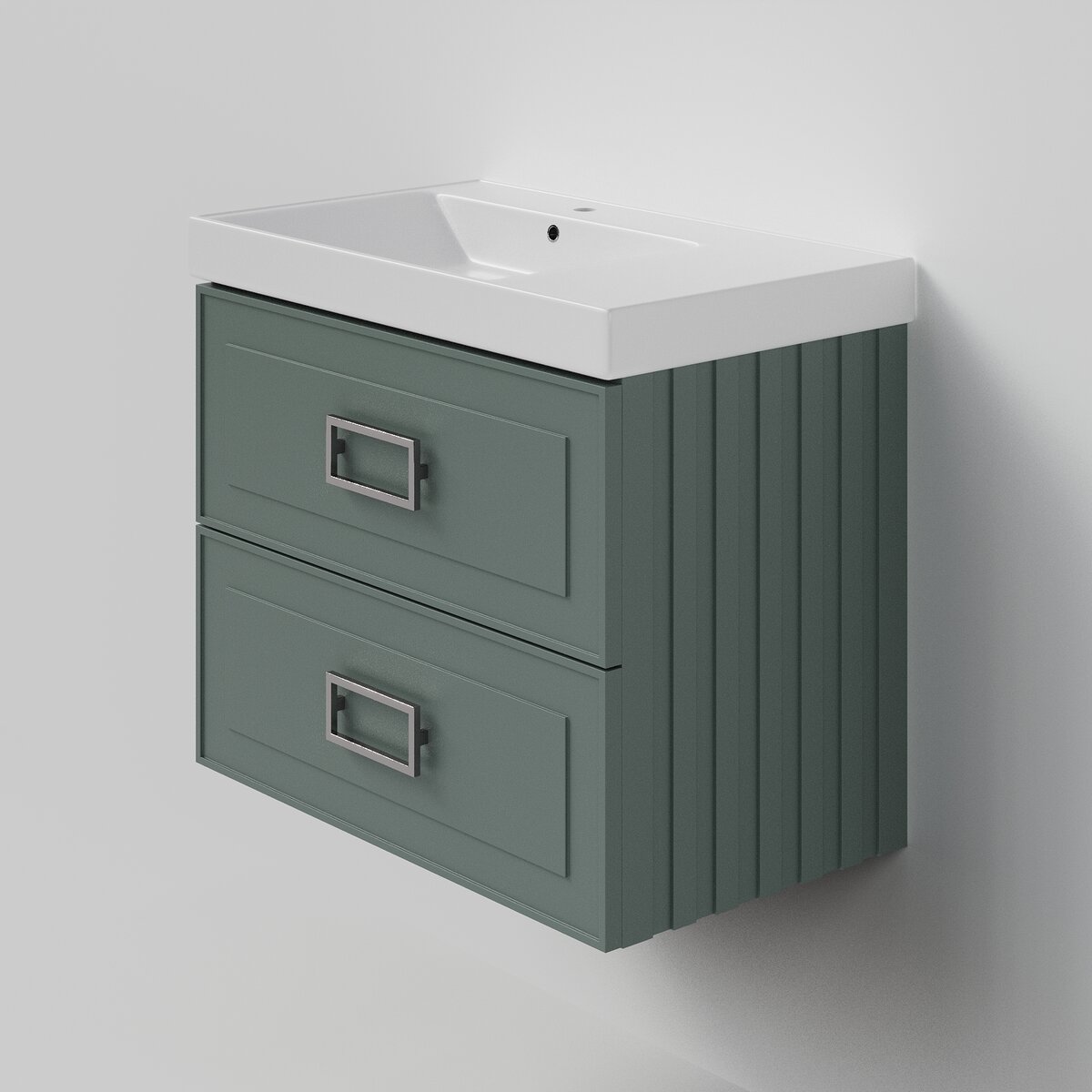 Изображение товара Подвесная тумба под раковину La Fenice Cubo Grigio Twin 80 см серо-зеленая