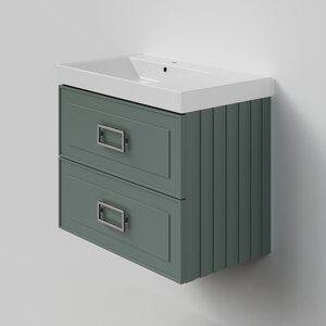 Изображение товара Тумба под раковину La Fenice Cubo Grigio Twin 80 см, подвесная, под встраиваемую раковину, серо-зеленый матовый, FNC-01-CUB-G-80-2